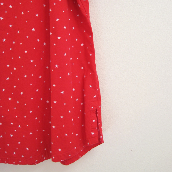 Erika Blouse-Button Top-Red Stars-Gingham Edge-M - Picture 6 of 8